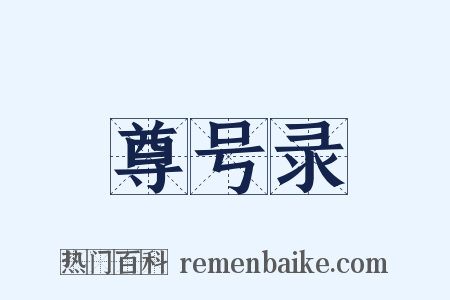 尊号录是什么意思的图片